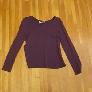 Karen Scott Purple Long-Sleeved Shirt Size S